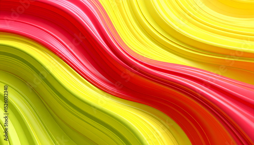 A vibrant abstract wave of red, yellow, and orange colors flowing smoothly.