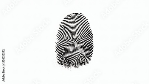 A Singular Fingerprint Isolated on White Background Detailed Capture