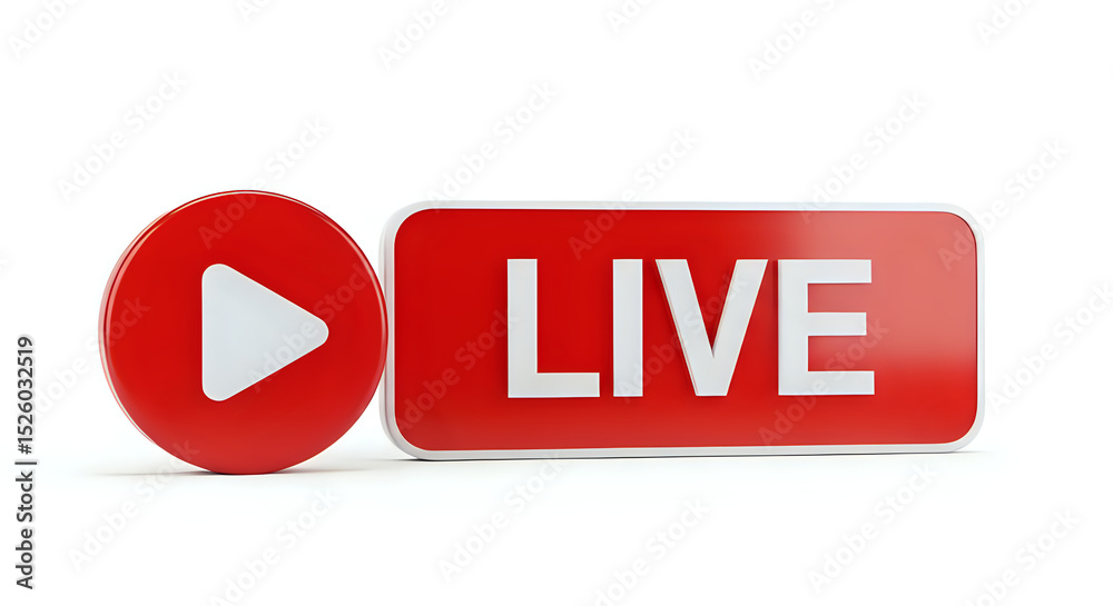 Fototapeta premium Live stream broadcast video online streaming social media channel webinar tutorial presentation now playing