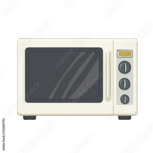 Microwave vector 2D flat illustration, isolated on a white background.