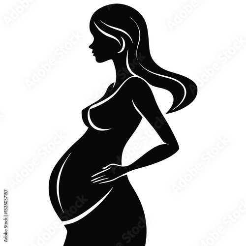 pregnant woman silhouette vector