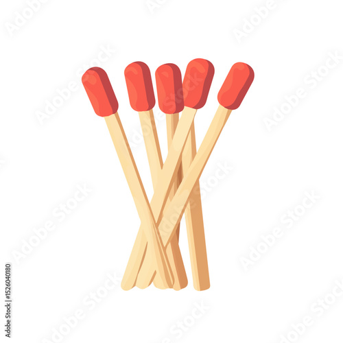 2D flat Matches vector illustration, isolated on a white background.