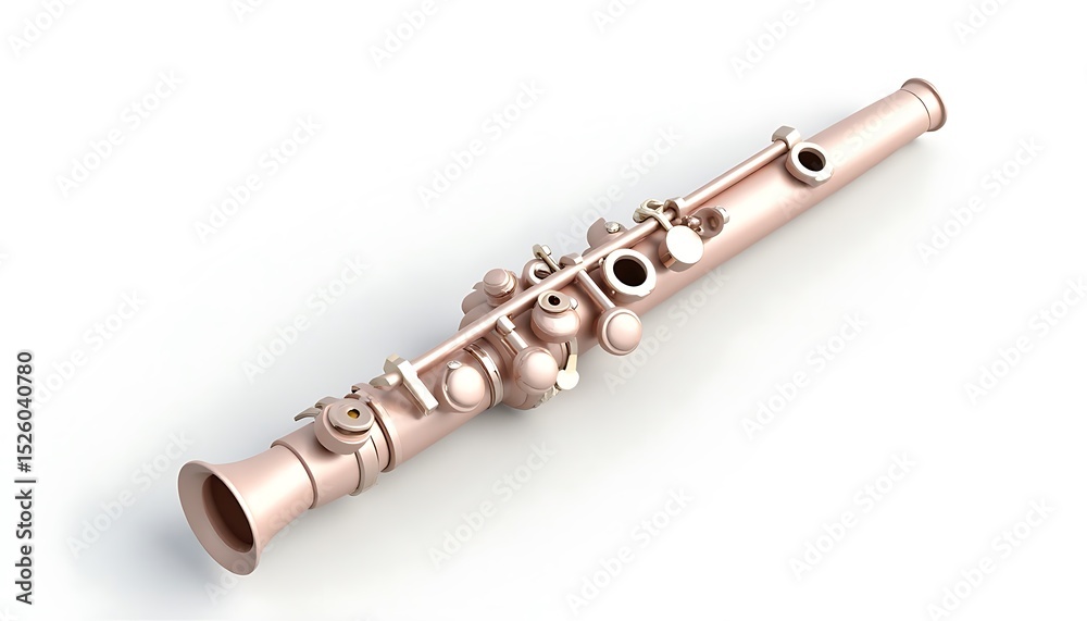 Naklejka premium Clarinet Close-up on White Background for Music Concepts