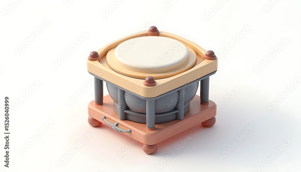 Fototapeta premium Isometric Round Top Table on Stand for Product Display