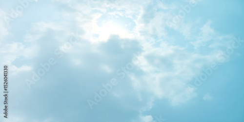 sunny sky blue light watercolor background. Aquarelle painting brush effect card paper textured canvas cloudy smoke space for text, entertaining card, template. aquamarine color graphics illustration