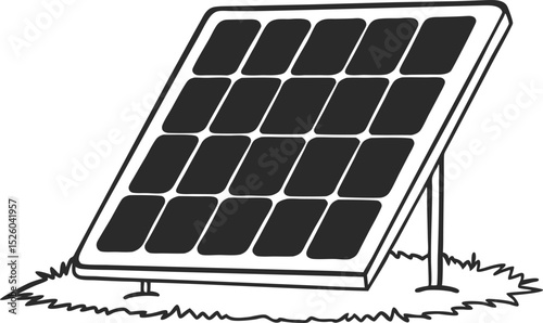 solar panel vector illustration, efficient renewable energy systems design.