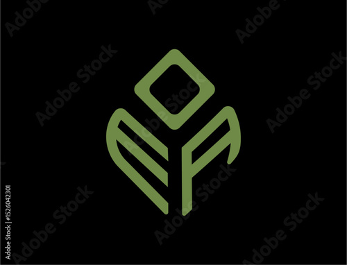 Letter E And A Symbol nature green leaf concept