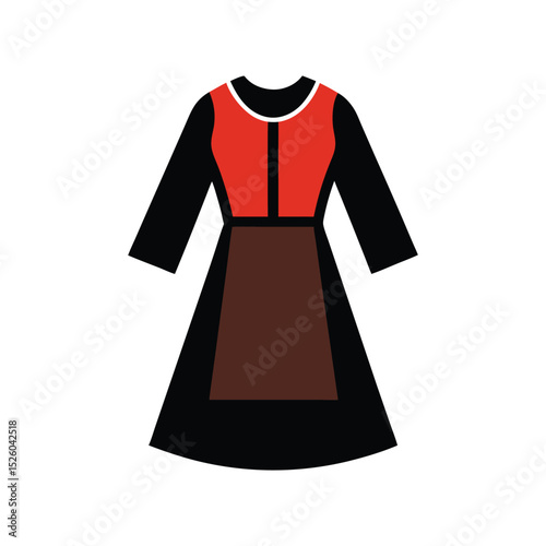 smock dress vector art illustration