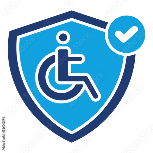Disability Insurance Flat Blue Icon