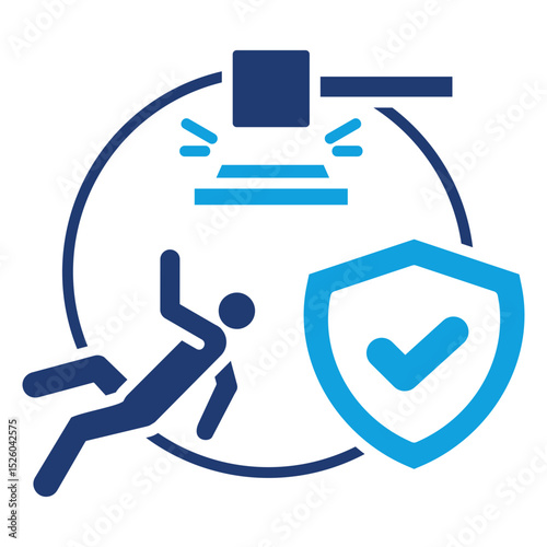 Liability Insurance Flat Blue Icon