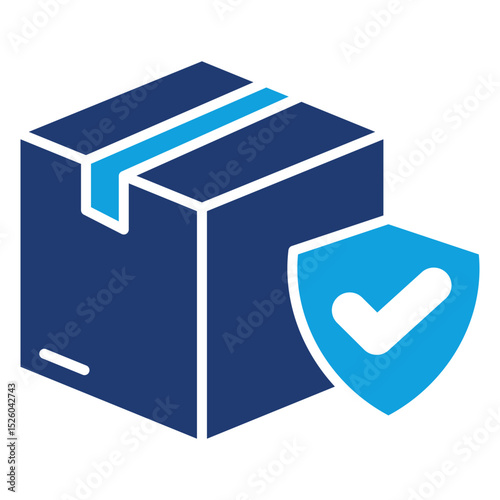 Package Insurance Flat Blue Icon