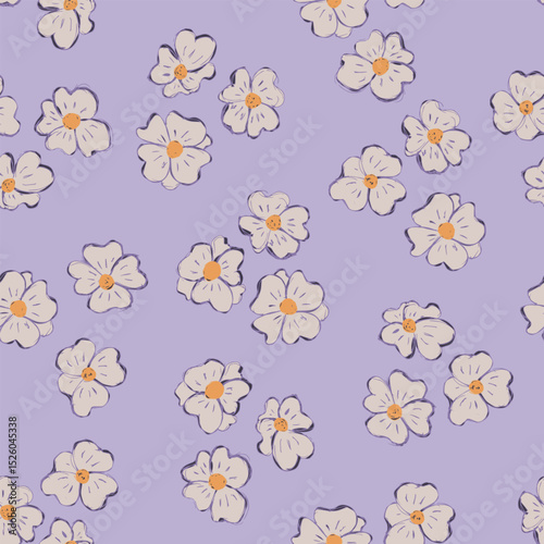 Seamless pattern in small flowers. Print for textile, wallpaper, covers, surface. Retro stylization. For fashion fabric.