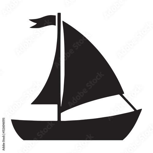 Lake Explorer Boat silhouette – Boat illustration – Minimalist Boat vector – Vehicle silhouette

