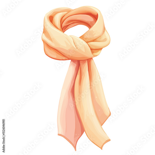 Light Scarf illustration vector 2D flat, isolated on a white background.