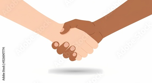 Diverse Hands Shaking in Agreement Against a Clean White Backgro