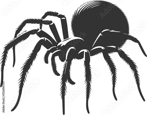Vector art of a spider animal silhouette drawing