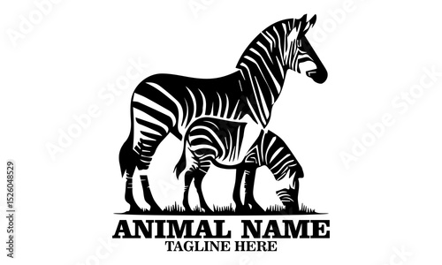 Okapi animal silhouette vector illustration, okapi animal vector illustration and okapi animal logo dasign with white background