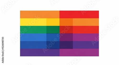 Intersecting Rainbow Stripes: A Modern LGBTQ+ Pride Flag Design