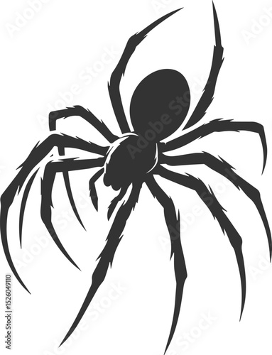 Vector art of a spider animal silhouette drawing