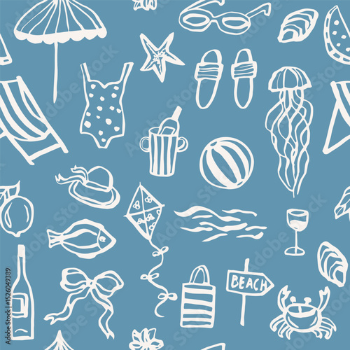 Hand drawn doodle summer vacation background