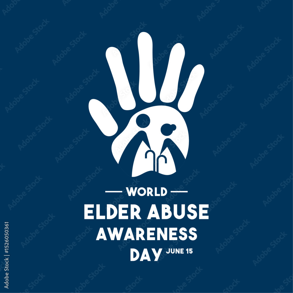 Fototapeta premium World Elder Abuse Awareness Day. June 15. Dark blue background.