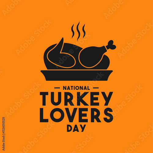 National Turkey Lovers Day. June. Flat design vector. Banner, card, background.