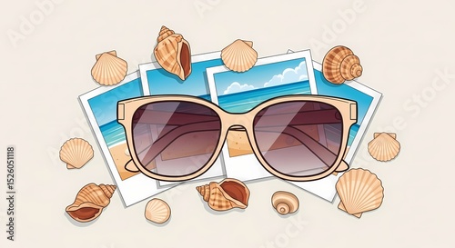 Sunglasses, Seashells, and Beach Photos: A Summer Vacation Theme