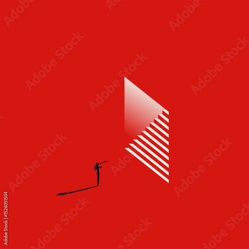Business and career growth and development vector concept. Symbol of ambition, aspiration, success. Minimal design eps10 illustration