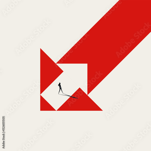 Business leader vector concept. Go your own way, visionary, strategy symbol. Minimal design eps10 illustration