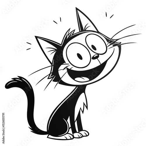 cat with funny style white background and world cat day