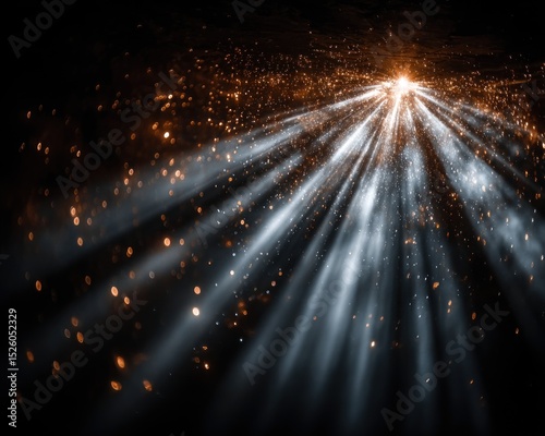 Abstract light rays on dark background