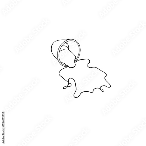 Green splash of water or matcha in a falling cup. Vector design of glass spilling water