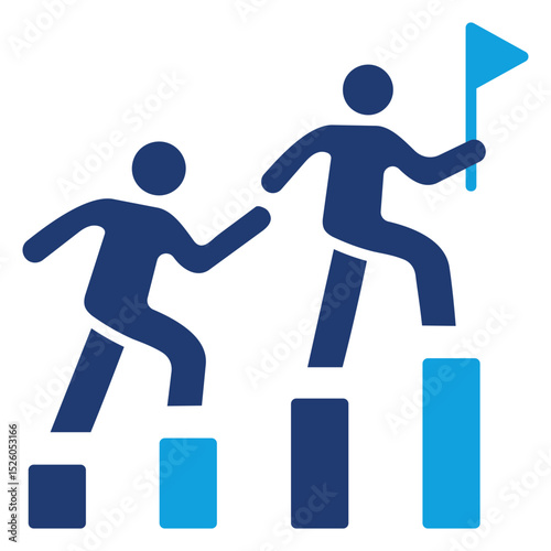 Leadership Flat Blue Icon