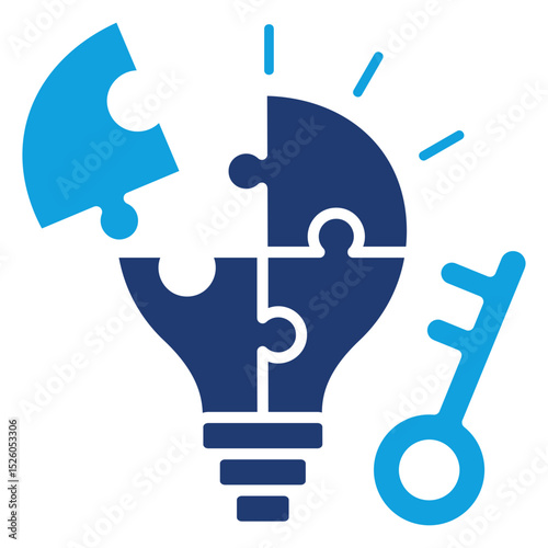Problem Solving Flat Blue Icon