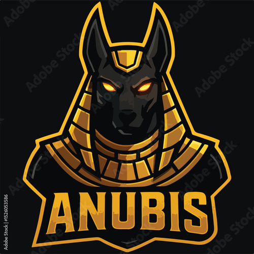 Anubis Ancient Egyptian God Logo Vector