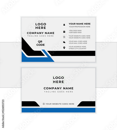 modern business card print template, Personal visiting card with company logo. editable Vector illustration.
