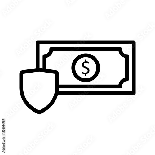 secure payment line icon. Simple outline style.