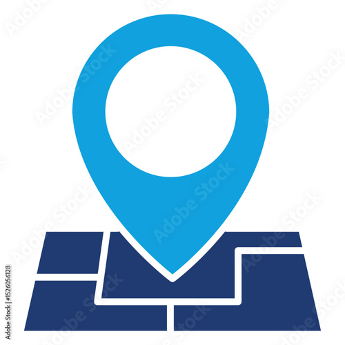 Address Flat Blue Icon