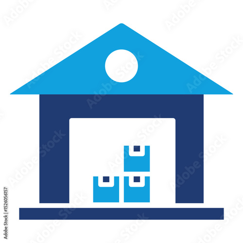 Warehouse Flat Blue Icon