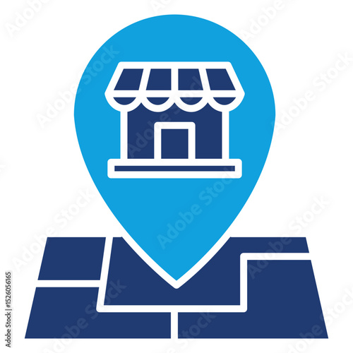 Store Location Flat Blue Icon