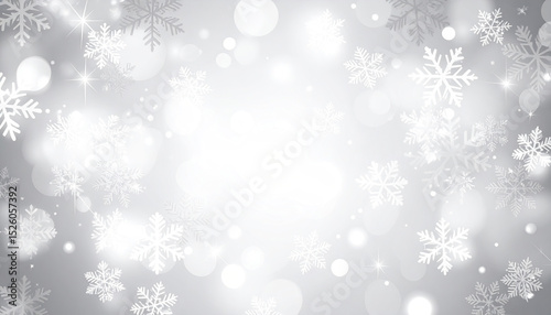 Wallpaper Mural Bright silver background with sparkling snowflakes creating festive atmosphere Torontodigital.ca