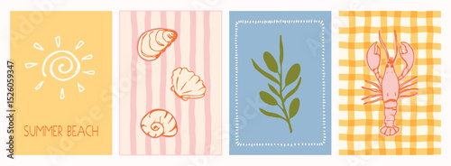 Hand drawn italian food poster. Dolce vita postcards. Chalk crayon sketch dish with mediterranean, lobster, olive, seafood, oyster, Italy ingredients for menu, cafe, wall art. Doodle vector illustrati