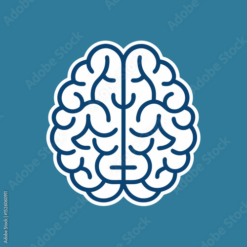 Intricate Brain Illustration: Minimalist illustration of a human brain with intricate details, set against a gradient background