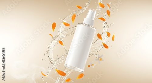 Delicate Floral Spray Bottle in Water Splash