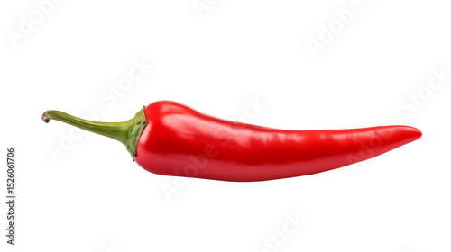 A single red chili pepper isolated on a transparent background