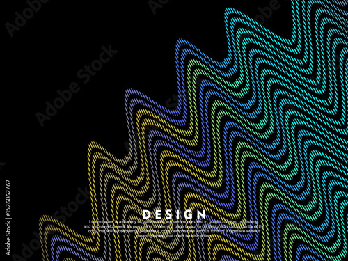 Poster with rainbow colored dot pattern background. Future technology background design.