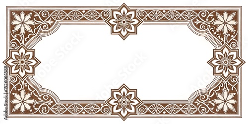 black and white floral ornament frame and Eslimi Tazhib Iranian Art Design Text Box Text Input Area Floral Vector Old Vintage Art