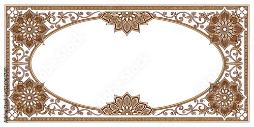 black and white floral ornament frame and Eslimi Tazhib Iranian Art Design Text Box Text Input Area Floral Vector Old Vintage Art