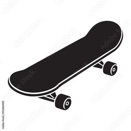 Classic Skateboard silhouette with clean lines – Skateboard illustration – Minimalist Skateboard vector – Skate culture art

