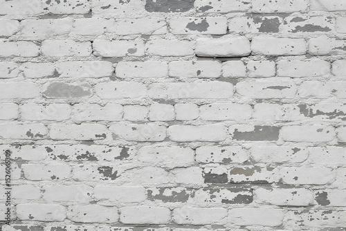 Close up of aged white brick wall with textured surface and weathered details